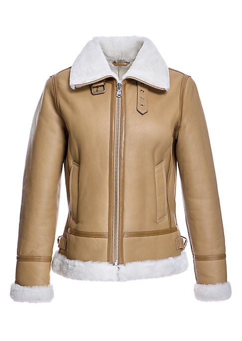 Whiskey Shearling Bomber Jacket