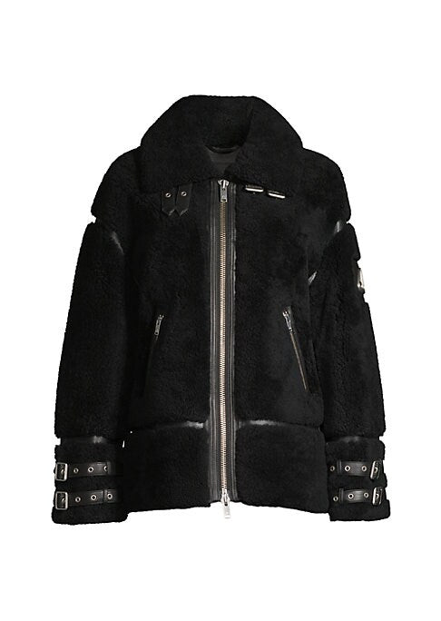 Edgy Shearling Leather Jacket