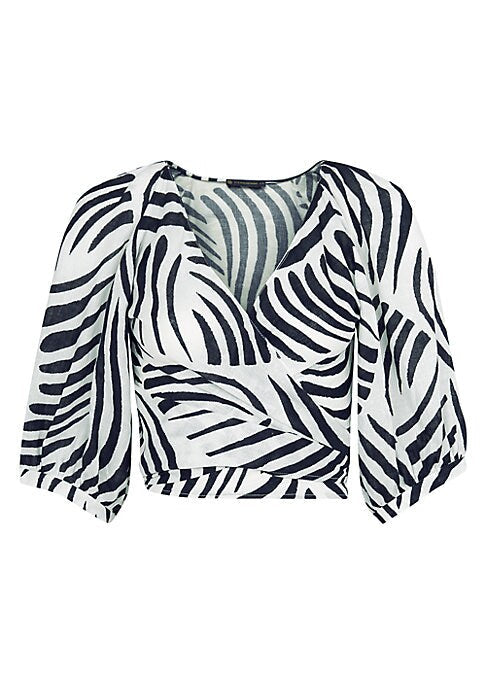 Vibrant Print Linen Top