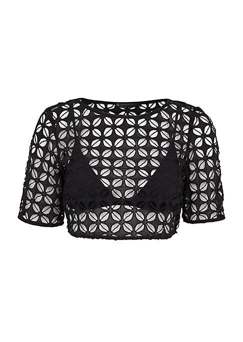 Geometric Cropped Blouse