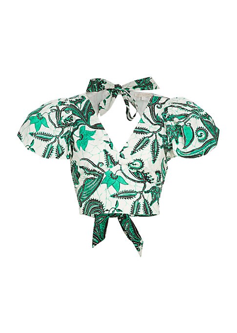 Paisley Puff Top