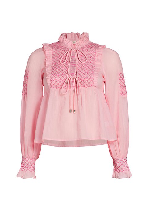 Ruffled Tie Neck Blouse