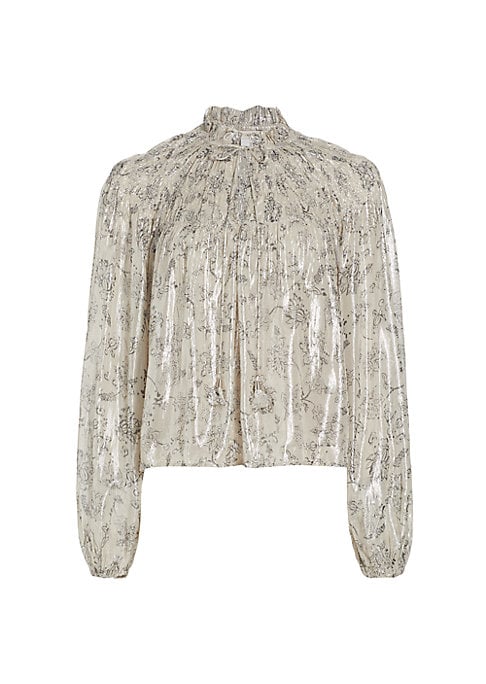 Metallic Ruffle Top