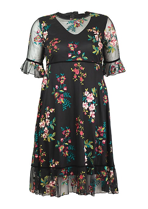Floral Velvet Elegance Dress