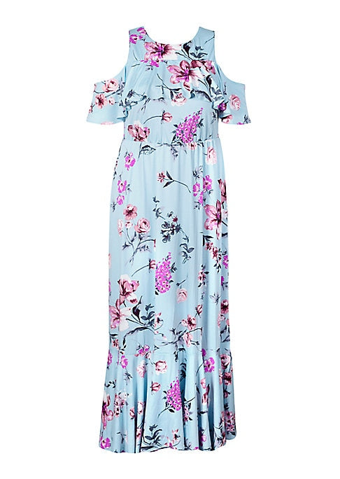 Floral Flounce Maxi Dress