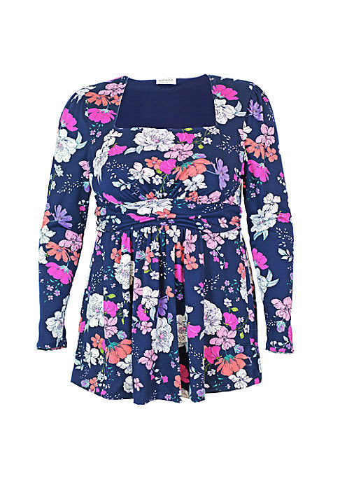 Floral Square Neck Blouse