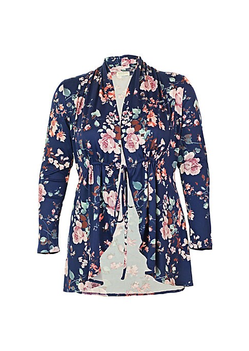 Floral Drawstring Cardigan
