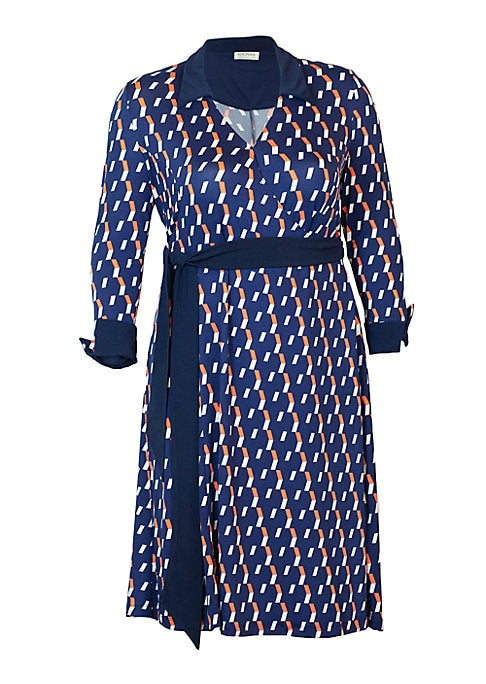Chic Contrast Wrap Dress