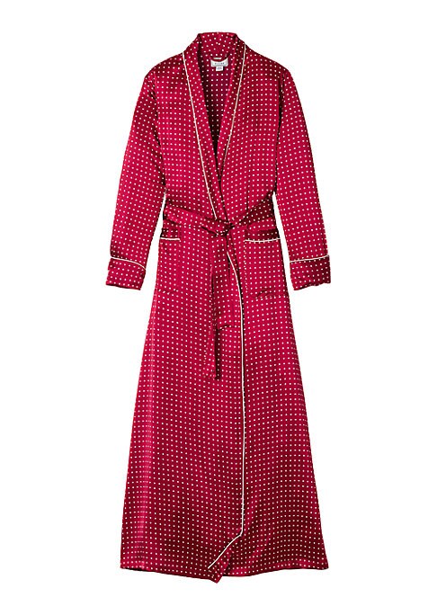 Spotty Silk Wrap Robe