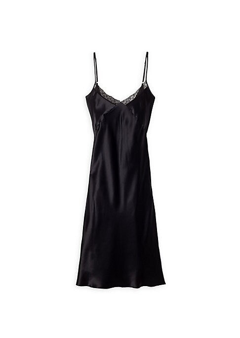 Lace V-Neck Silk Gown