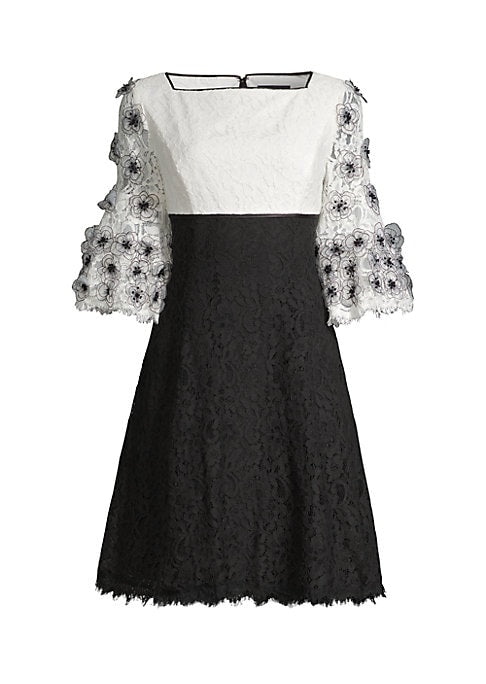 Lace Bloom Sleeved Dress