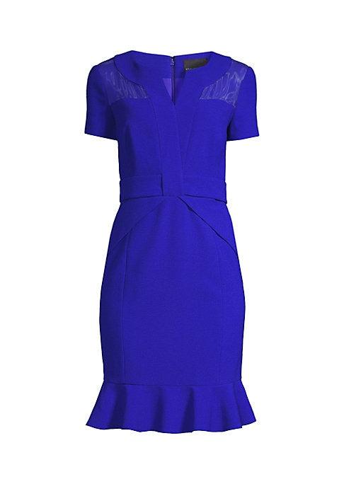 Silk & Sheer Flare Dress