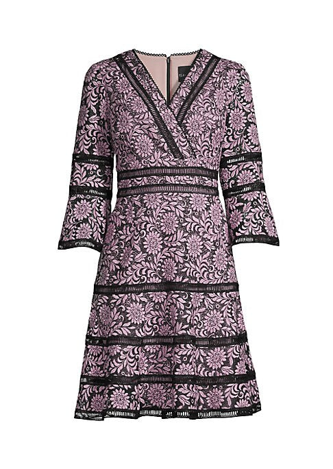 Lattice Floral Midi Dress