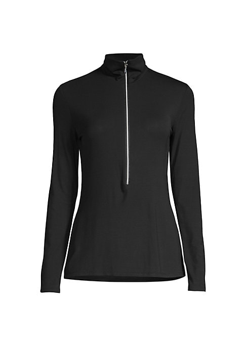 Mockneck Stretch Zip Top