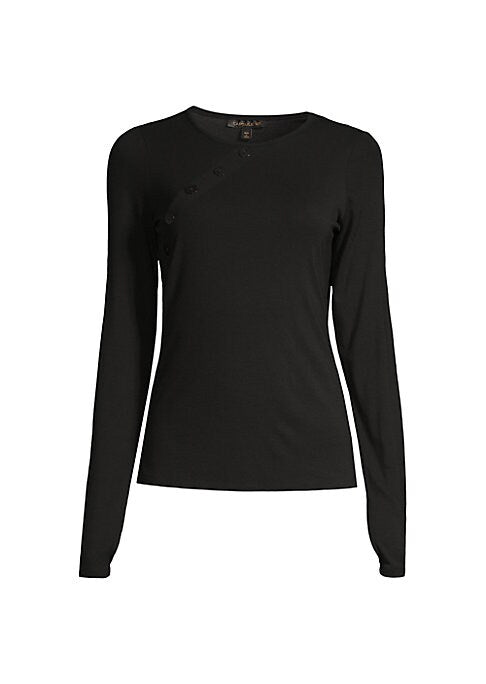 Asymmetric Button Cozy Top