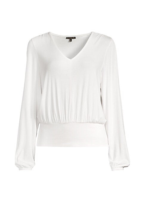 V-Neck Ruched Long Top