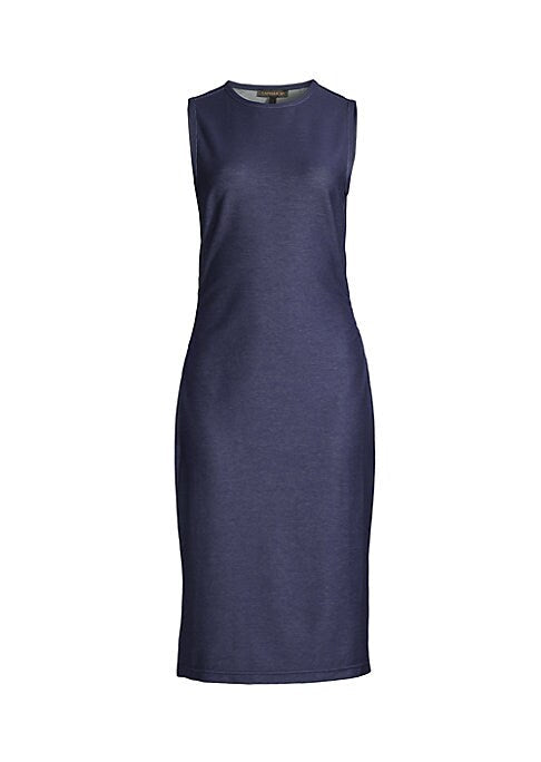 Ruching Midi Denim Dress