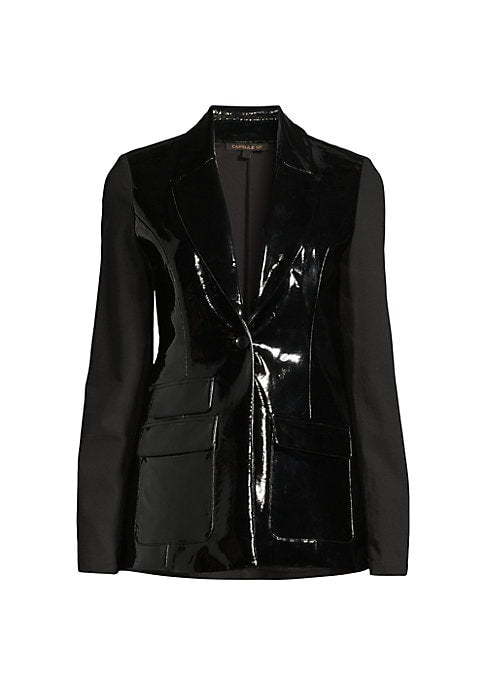 Chic Faux Leather Blazer