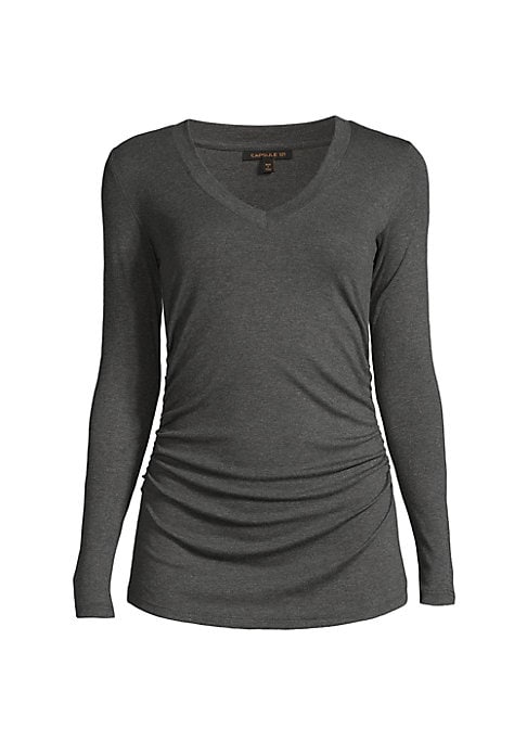 V-Neck Shirred Blouse
