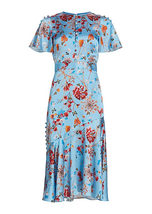 Floral Charmeuse Midi Dress