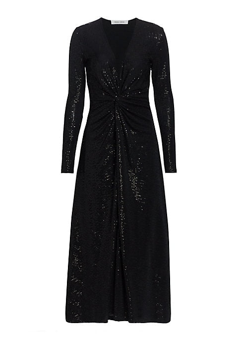 Metallic V-Neck Dress