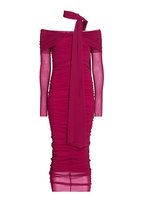 Elegant Ruched Off-Shoulder Dress