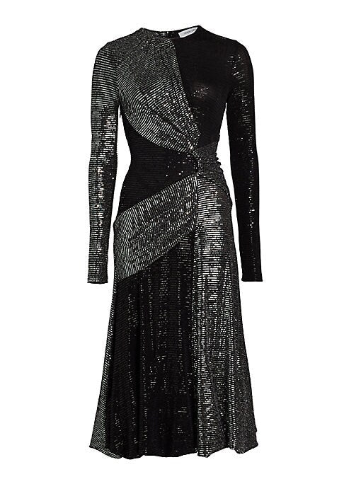 Twisted Metallic Midi Dress