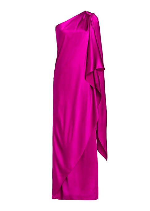 Silken One-Shoulder Elegance