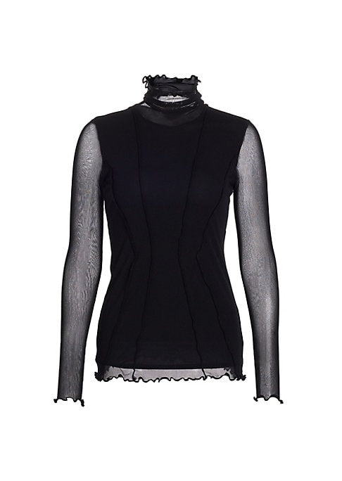 Sheer Elegance Mockneck Top