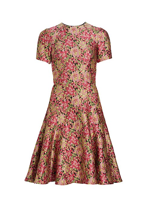 Chic Floral Brocade Dress