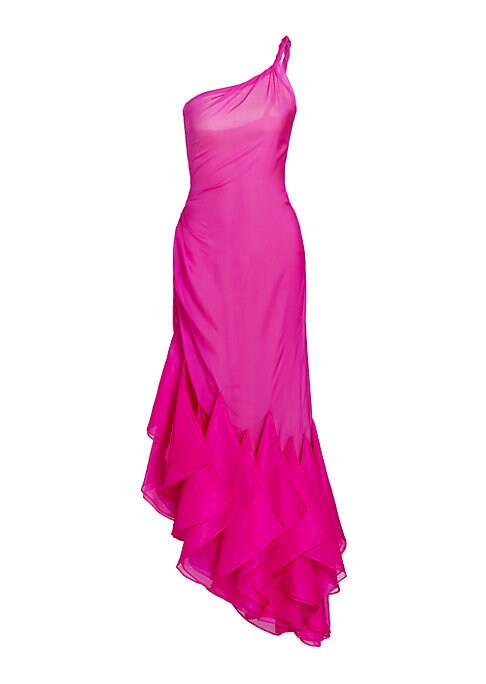 Whimsical Ruffle Evening Dress