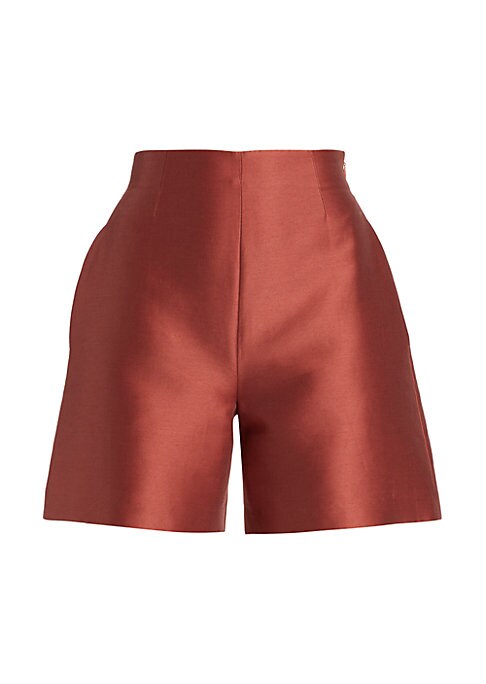 Silk Blend High-Waisted Shorts
