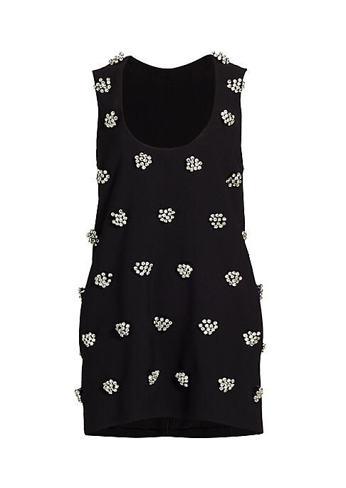 Crystal-Studded A-Line Dress