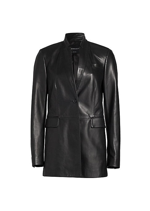 Sleek Leather Statement Jacket