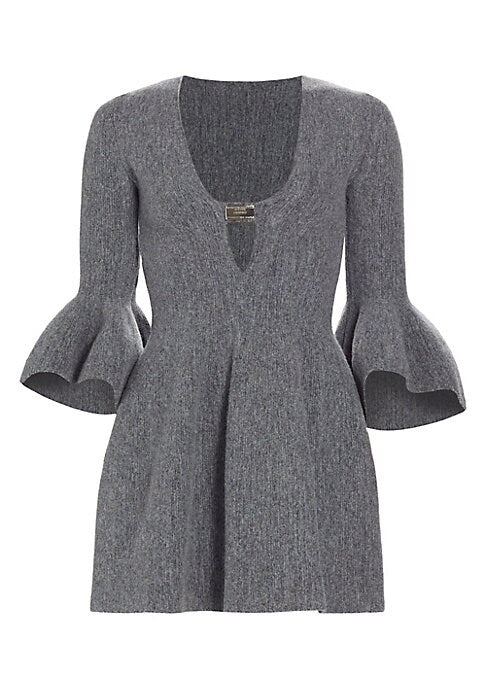 V-Neck Flare Minidress
