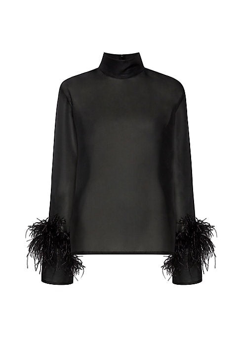 Feathered Silk Elegance Top
