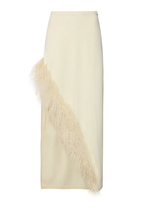 Feathered Elegance Maxi Skirt