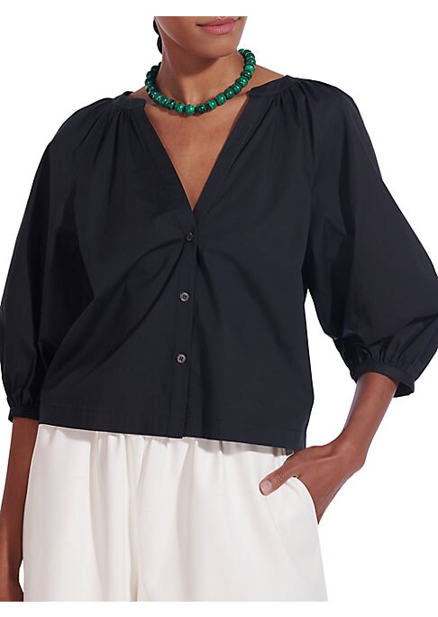 Chic Boxy Poplin Blouse