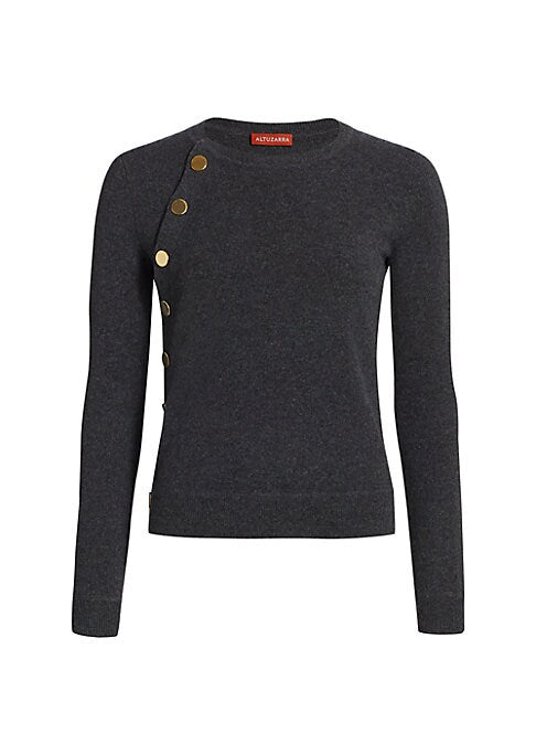 Glam Button Cashmere Sweater