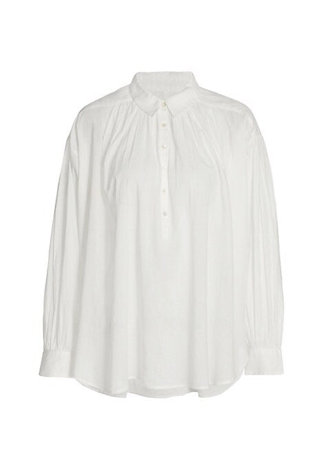 Chic Cotton Pleat Blouse
