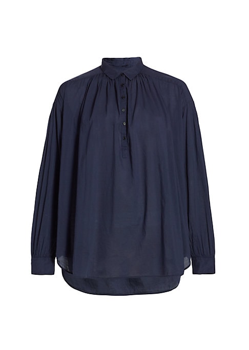 Chic Cotton Pleat Blouse