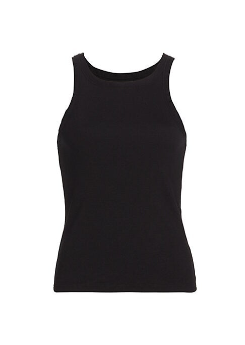 Ribbed Jewel Neck Tank
