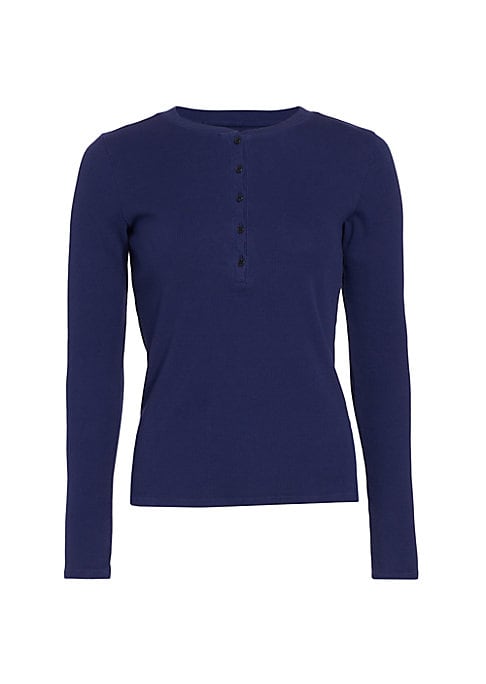 Cotton Contrast Button Top