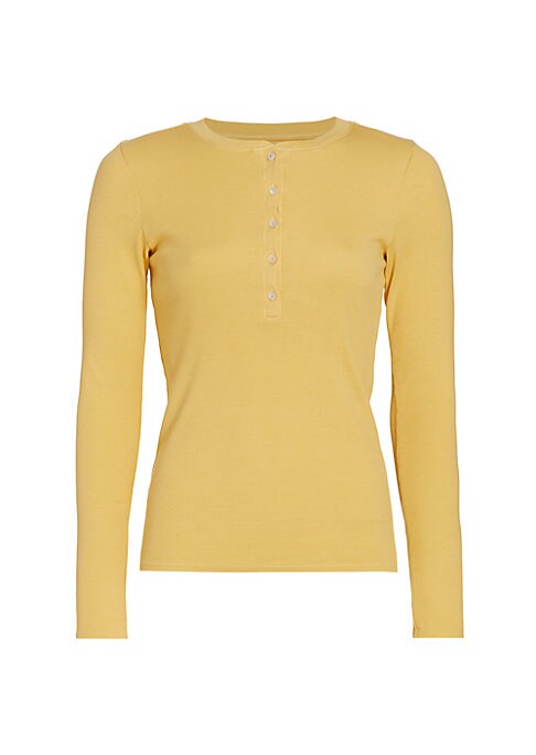 Contrast Button Cotton Top