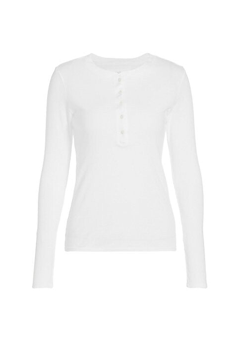Cotton Contrast Henley Top