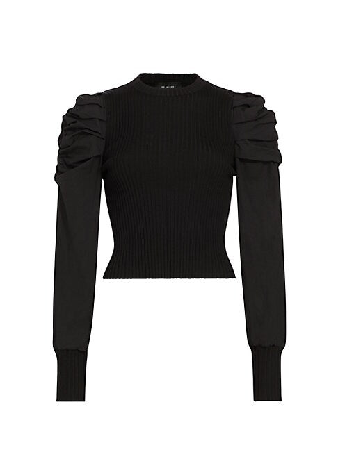 Puff Sleeve Contrast Top