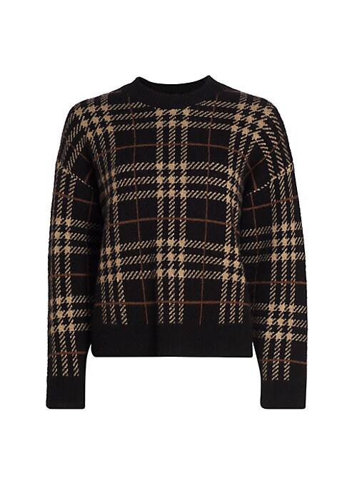 Plaid Knit Crew Sweater