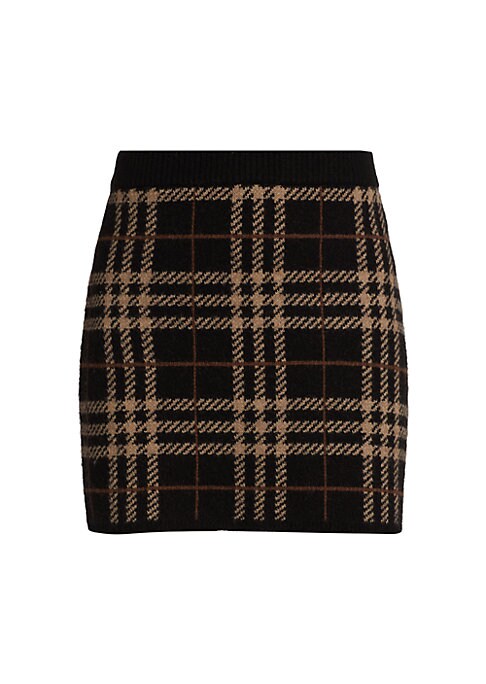 Plaid Knit Mini Skirt