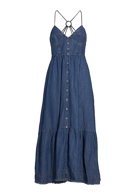 Frayed Denim V-Dress