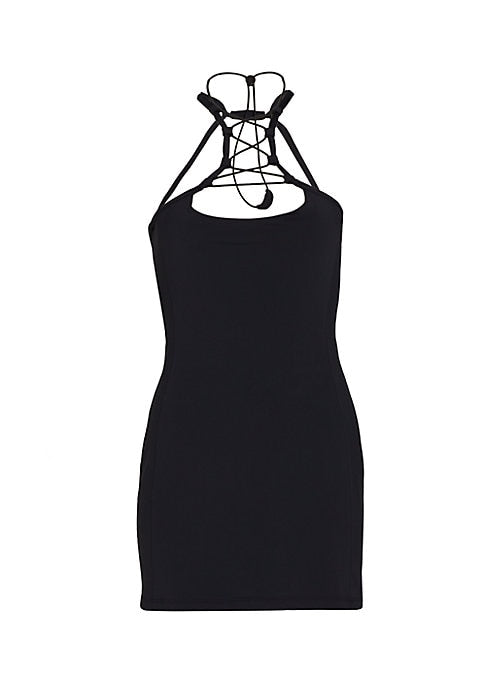 Lace-Up Backless Minidress